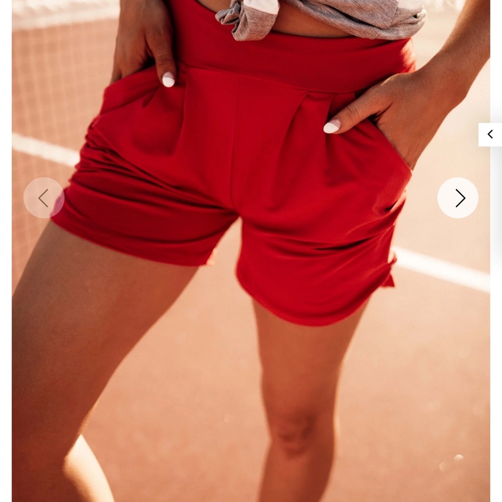 Women's Red Harem Shorts